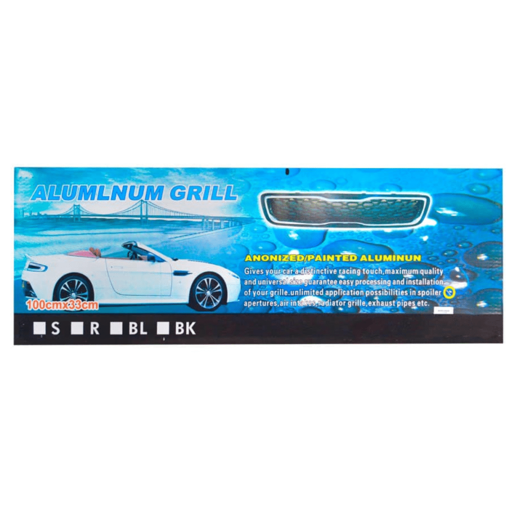 MALLA ALUMINIO 100X33CM ROMBO: 6X12MM 6MM CROMADO SAFARI – Y35033SL