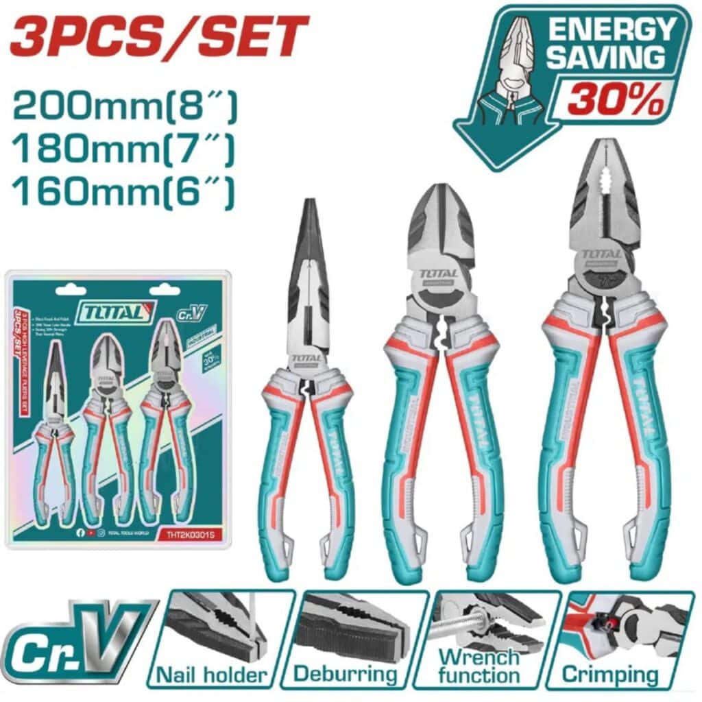 SET DE ALICATES 3PZS 6 /7/8 CR-V MANGO TPR INDUSTRIAL – THT2K0301S