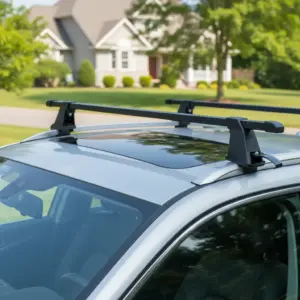 BARRAS TRANSVERSALES 48″ CON TACO CLÁSICO UNIVERSAL SEMI ARMADO NEGRO - A26786