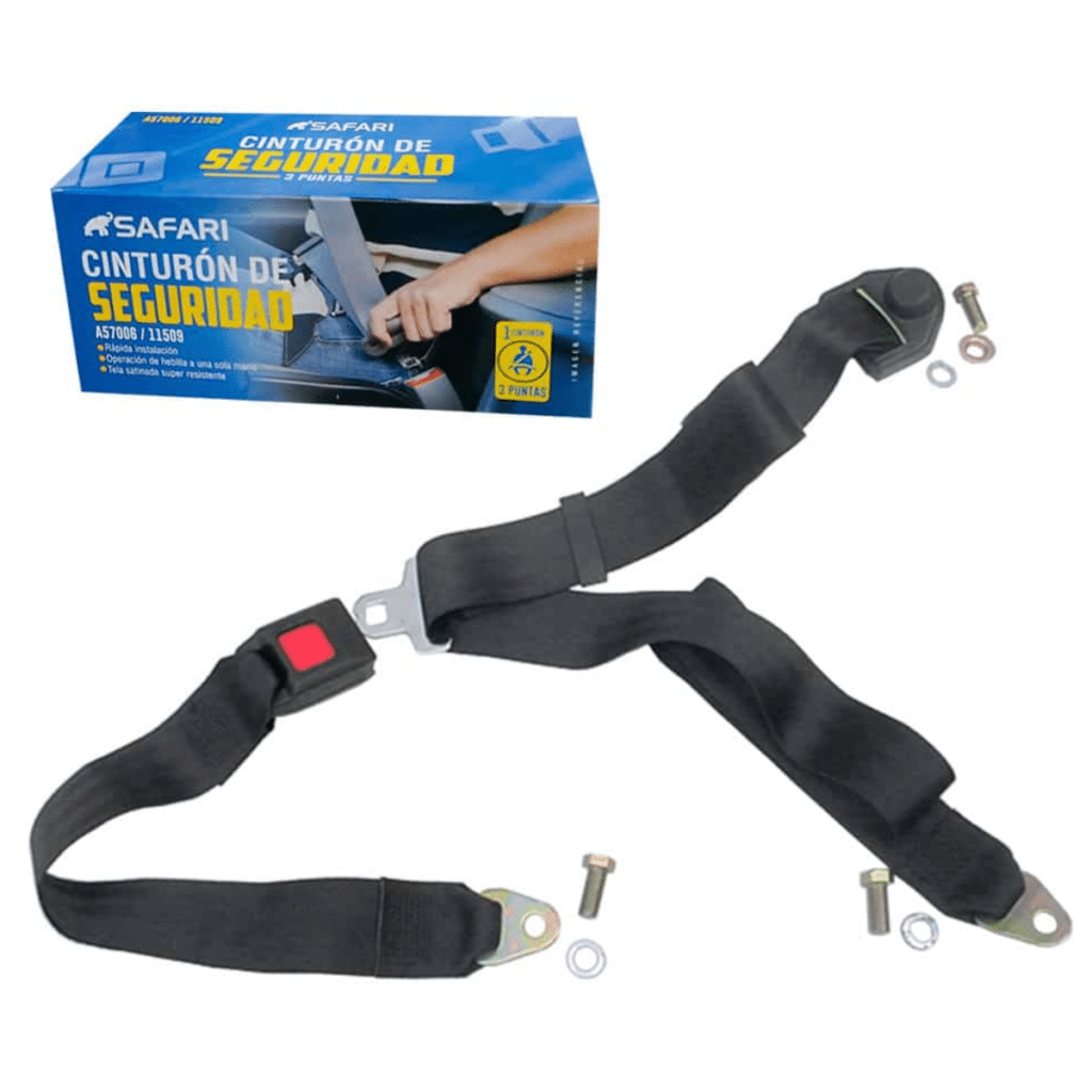 CINTURÓN DE SEGURIDAD SAFARI – A57006 DE 3 PUNTAS COLOR NEGRO