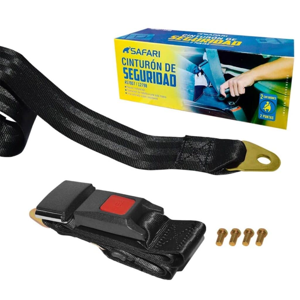 CINTURÓN DE SEGURIDAD SAFARI – A57007 – 2 PUNTAS NEGRO 2 PIEZAS