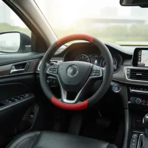 CUBRE VOLANTE SAFARI DE CUERO GENUINO ROJO - SFT-18020RD