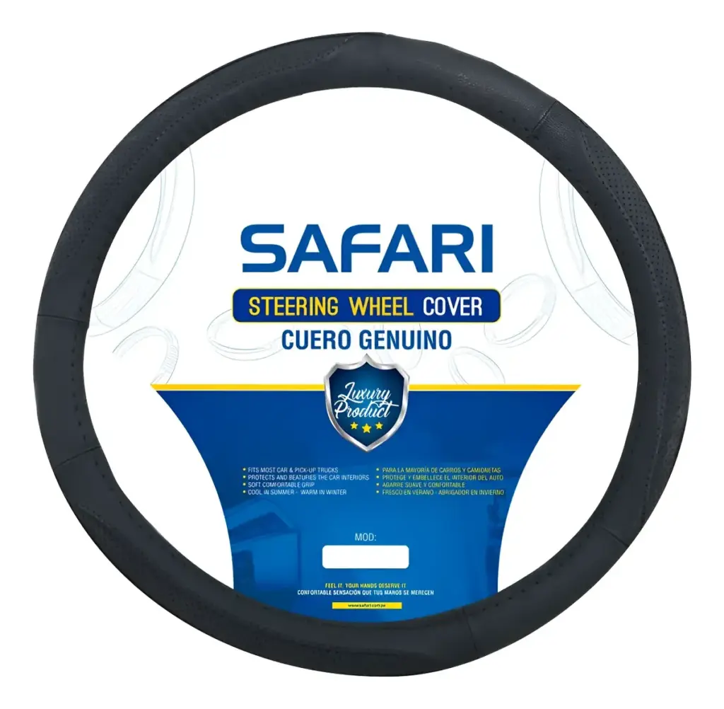 CUBRE VOLANTE CUERO NEGRO 3P DARK – ESPECIAL – SFT-N1746BK