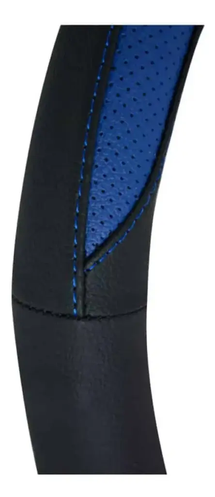 CUBRE VOLANTE CUERO NEGRO 3P DARK BLUE – ESPECIAL – SFT-N1746BL