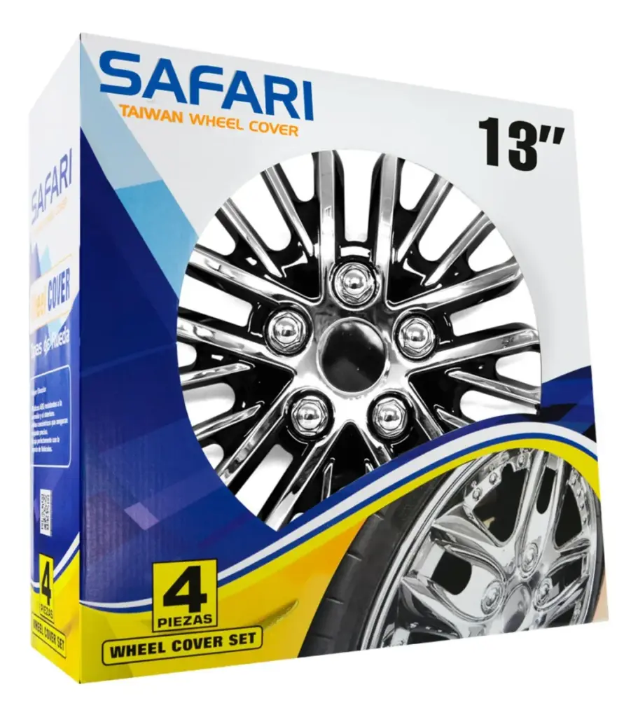 TAPAS DE AROS 13″ CROMADO/NEGRO