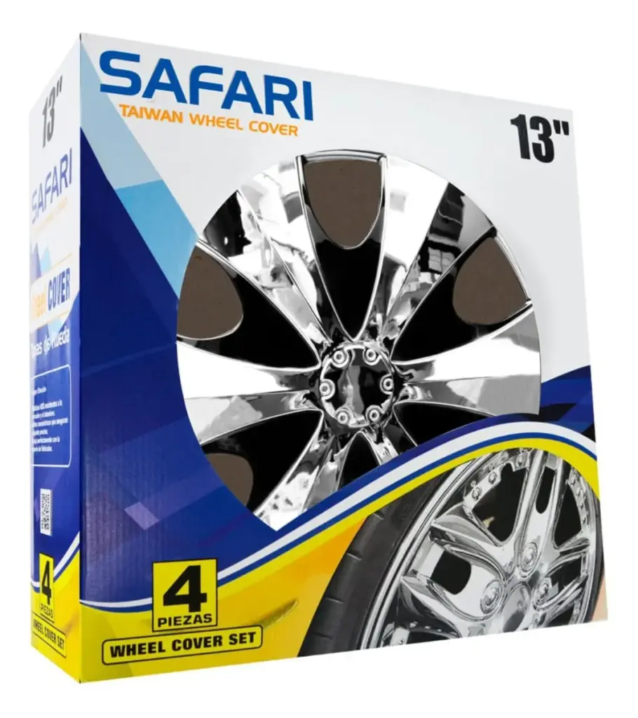 TAPAS DE AROS 13″ CROMADO/ NEGRO  – V092-CB-13