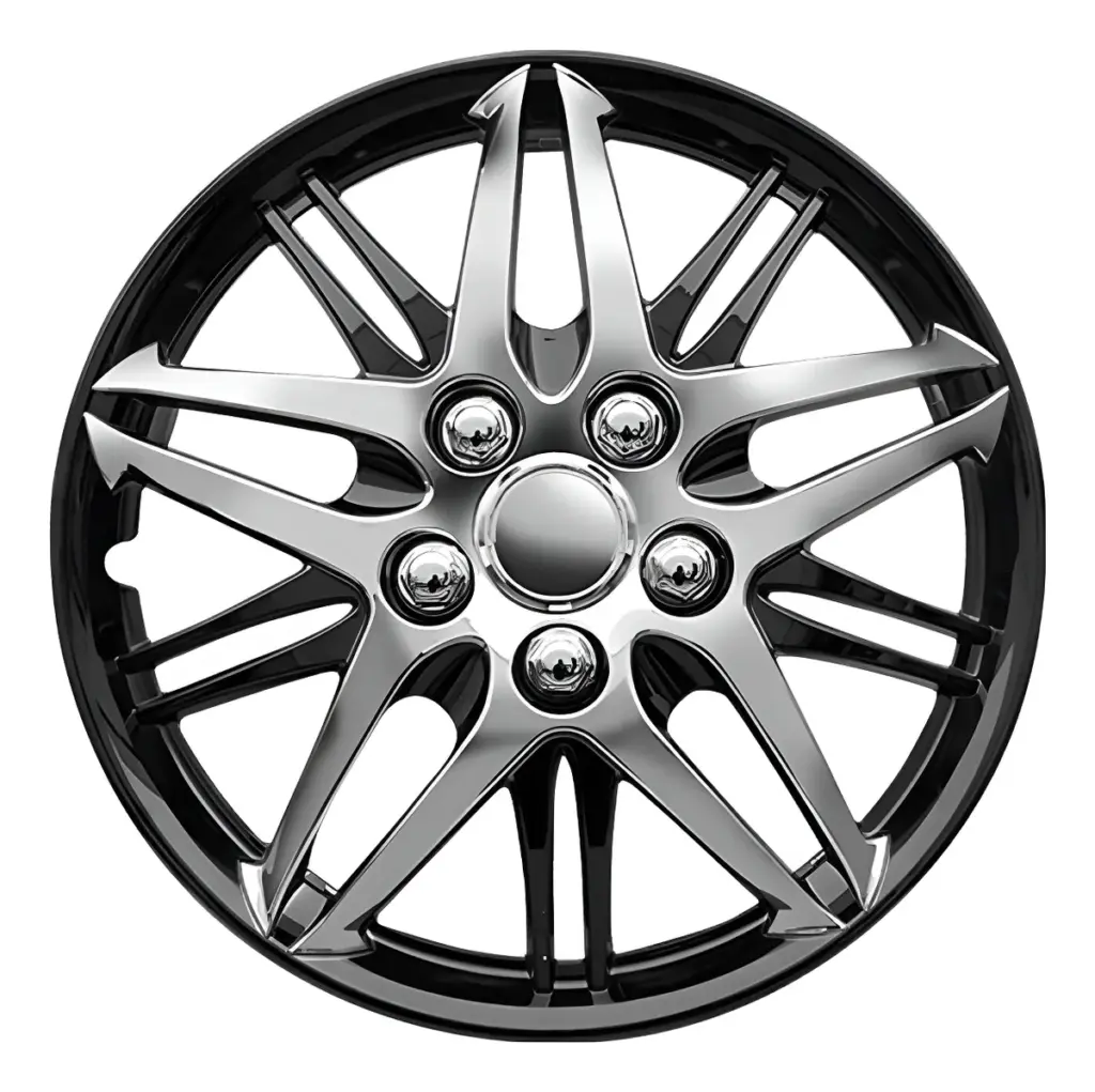 TAPAS DE AROS 14″ NEGRO/CROMADO  – V130-CB-14