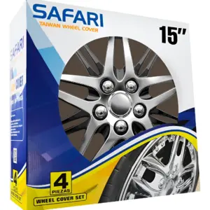 TAPAS DE AROS 15" NEGRO/CROMADO  - V130-CB-15