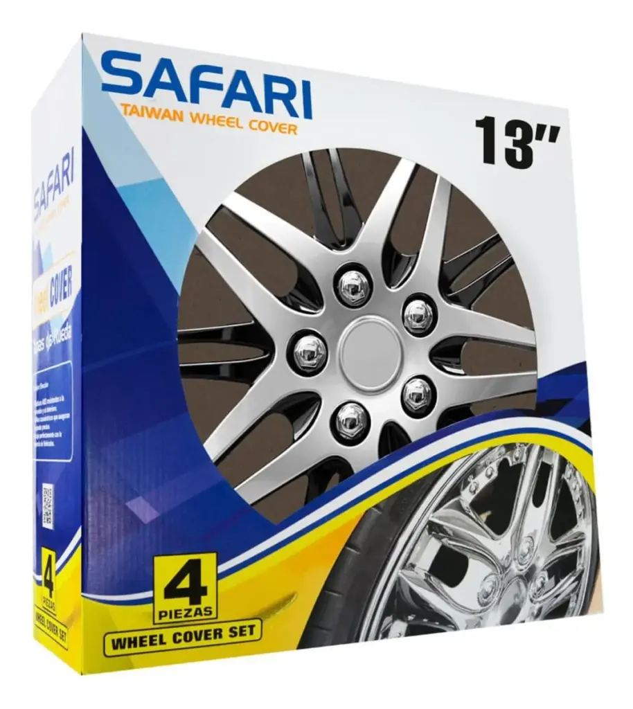 TAPAS DE AROS 13″ SILVER/NEGRO – V130-SB-13