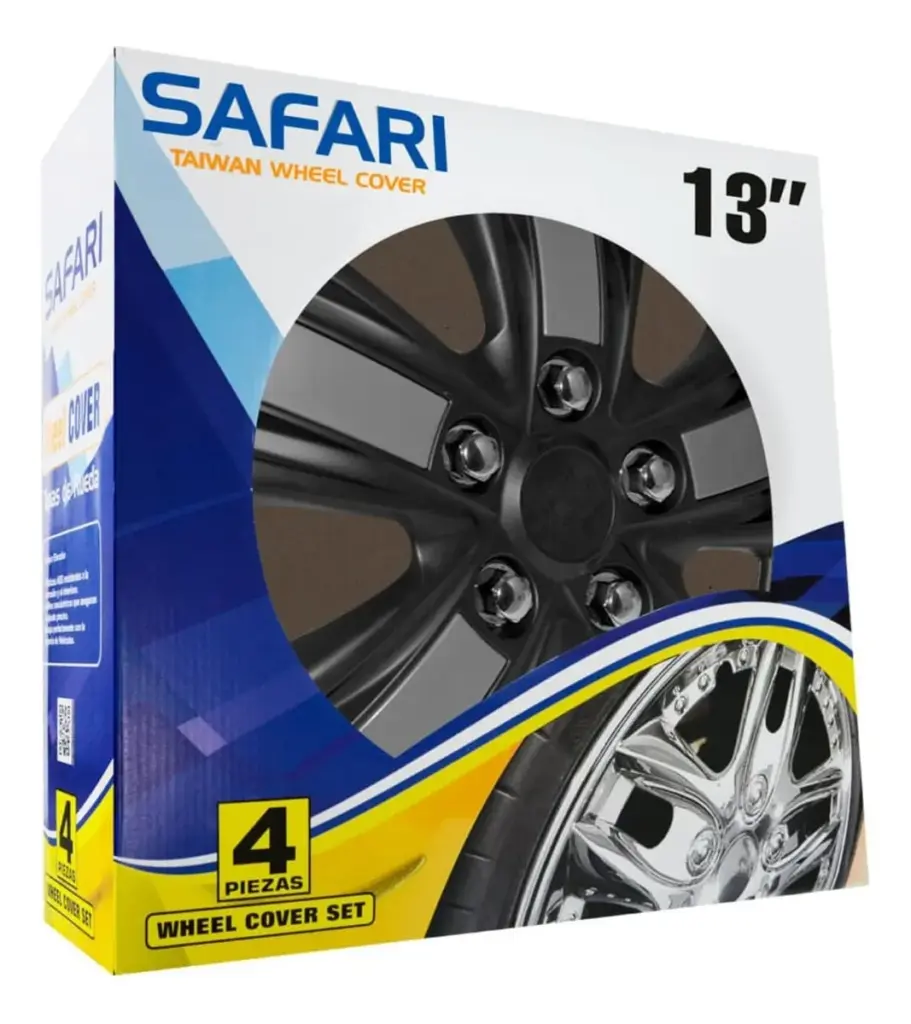 TAPAS DE AROS 13″ NEGRO / SILVER  – V133-BS-13