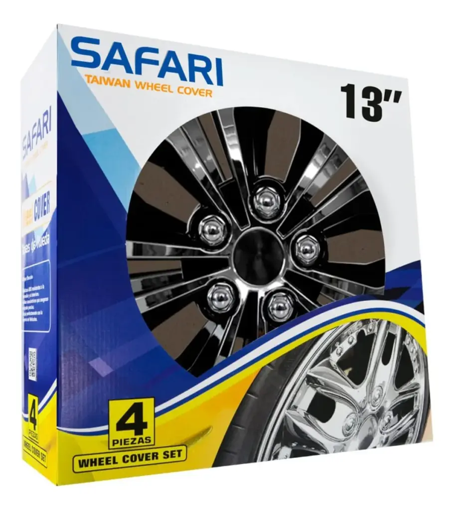 TAPAS DE AROS 13″ CROMADO/NEGRO – V138-CB-13