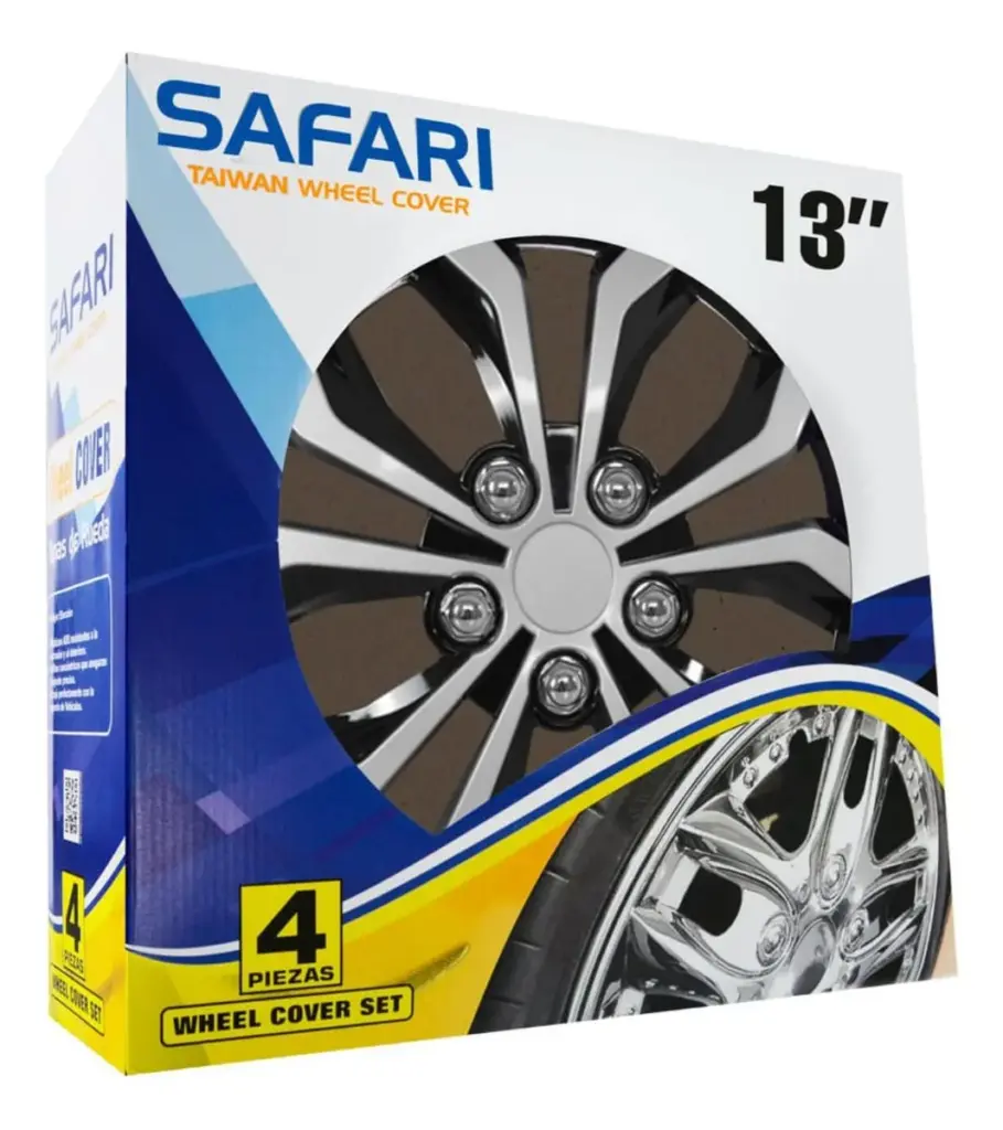 TAPAS DE AROS 13″ SILVER/NEGRO  – V138-SB-13