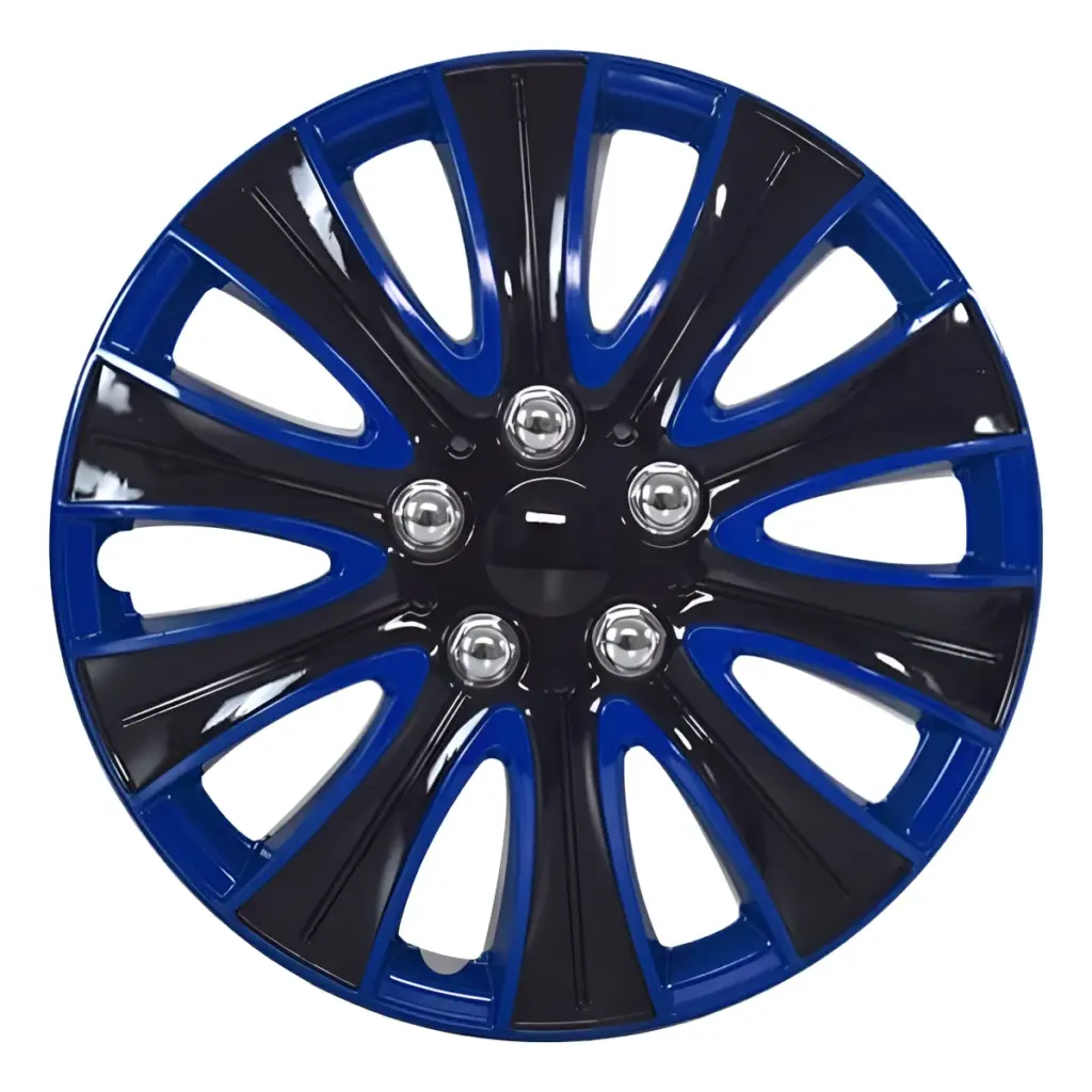 TAPAS DE AROS 14″ NEGRO/AZUL/CROMADO –  V140-BB-14
