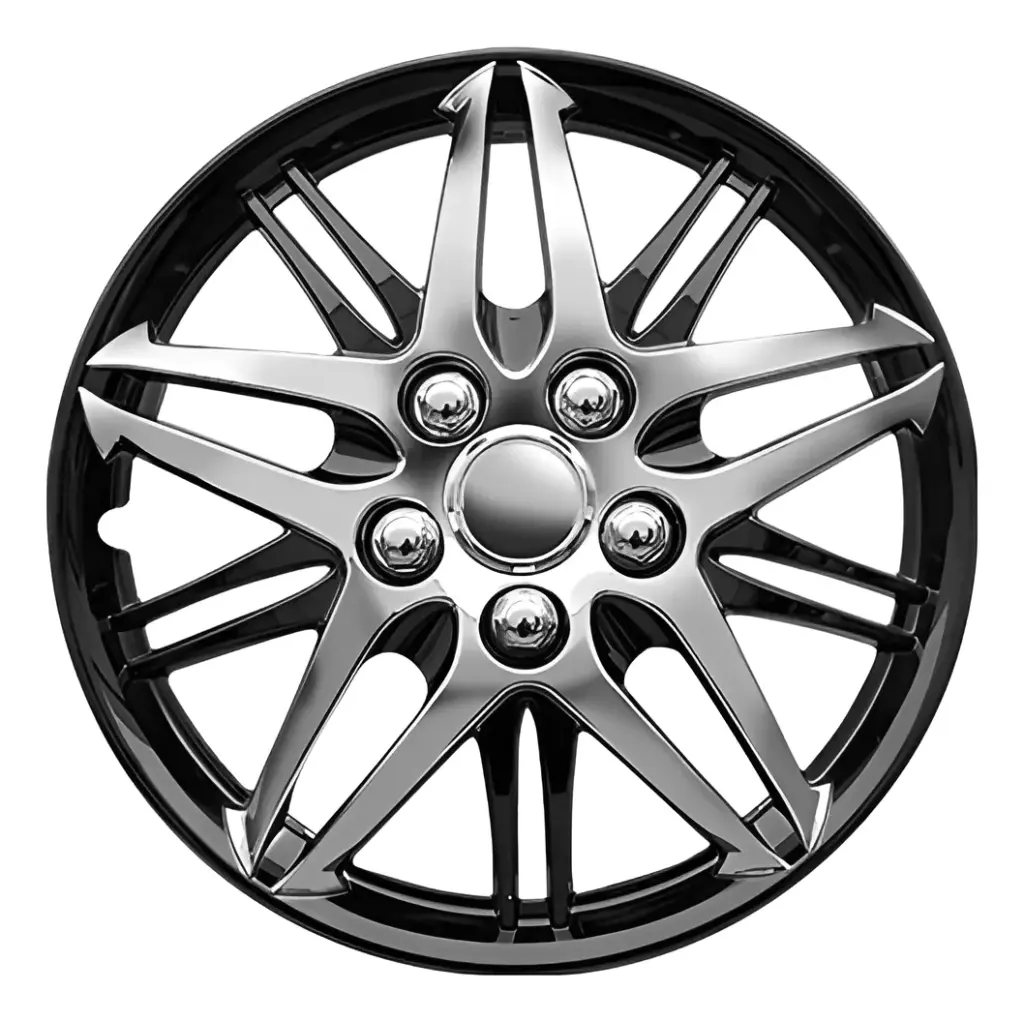 TAPAS DE AROS 14″ CROMADO/NEGRO  – V141-CB-14