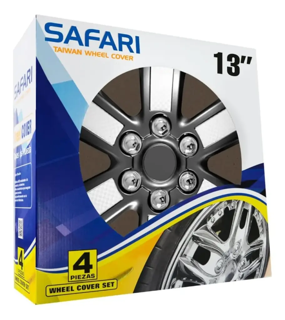 TAPAS DE AROS 13″ NEGRO MATE/SILVER  – V143-BS-13