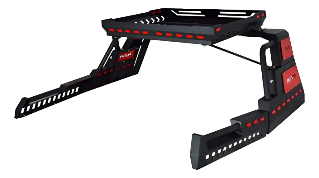 ANTIVUELCO EXTENDIDO CON PARRILLA DE HIERRO Y LUZ LED 4×4 PARA HILUX REVO 2020 EN ADELANTE – E586098ARD