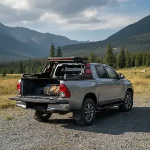 ANTIVUELCO EXTENDIDO CON PARRILLA DE HIERRO Y LUZ LED 4×4 PARA HILUX REVO 2020 EN ADELANTE - E586098ARD