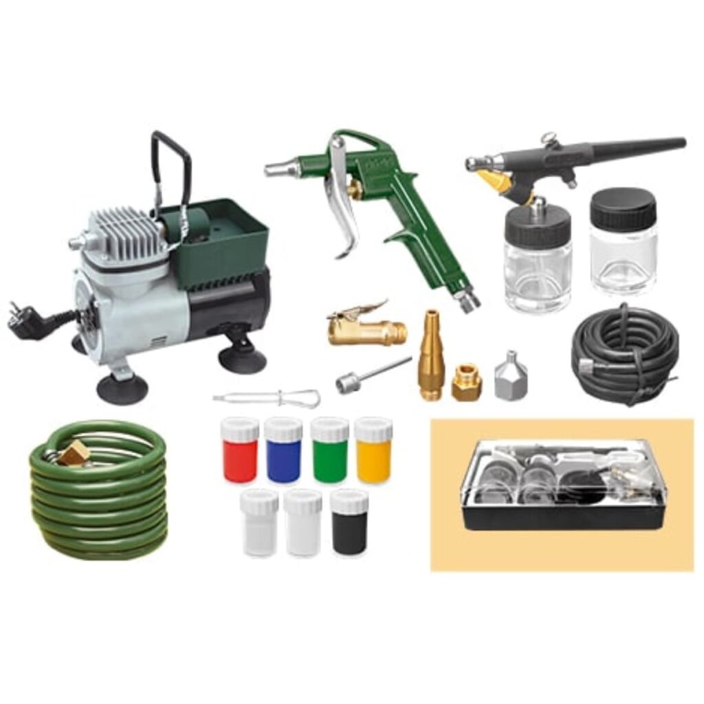 MINI COMPRESORA CON AERÓGRAFOS KIT COMPLETO – 666-B