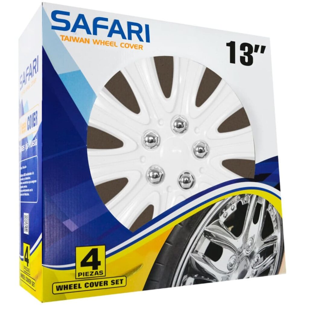 TAPAS DE AROS 13″ BLANCO CROMADO –  V140-WW-13