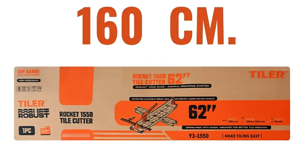 CORTA MAYOLICA 62″ 160CM TOP-INDUSTRIAL MAX:16MM RIEL:15MM BASE 300MM CORTE SUAVE – 8102G-3Y/62