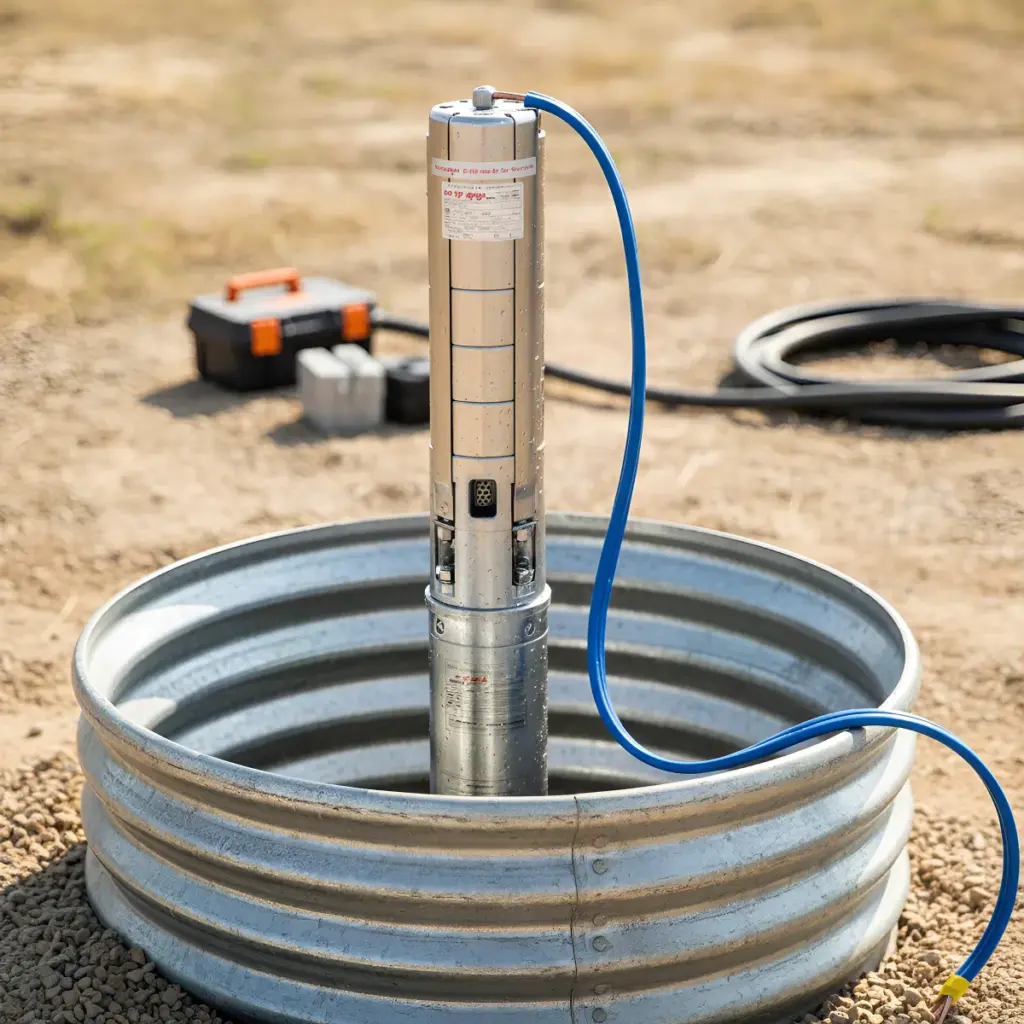 BOMBA DE AGUA SUMERGIBLE PARA POZO 4» SPM 1.0HP 167L/min Alt.30m 1FASE  MONOFASICA- 4SPM8/4-2