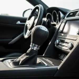 Perilla de cambio aluminio Cuero Negro   - NM50025336/FA214