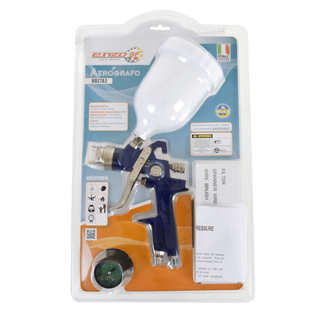 PISTOLA DE GRAVEDAD  ENZO – H827A3 DE 1.4MM 600CC CON REGULADOR