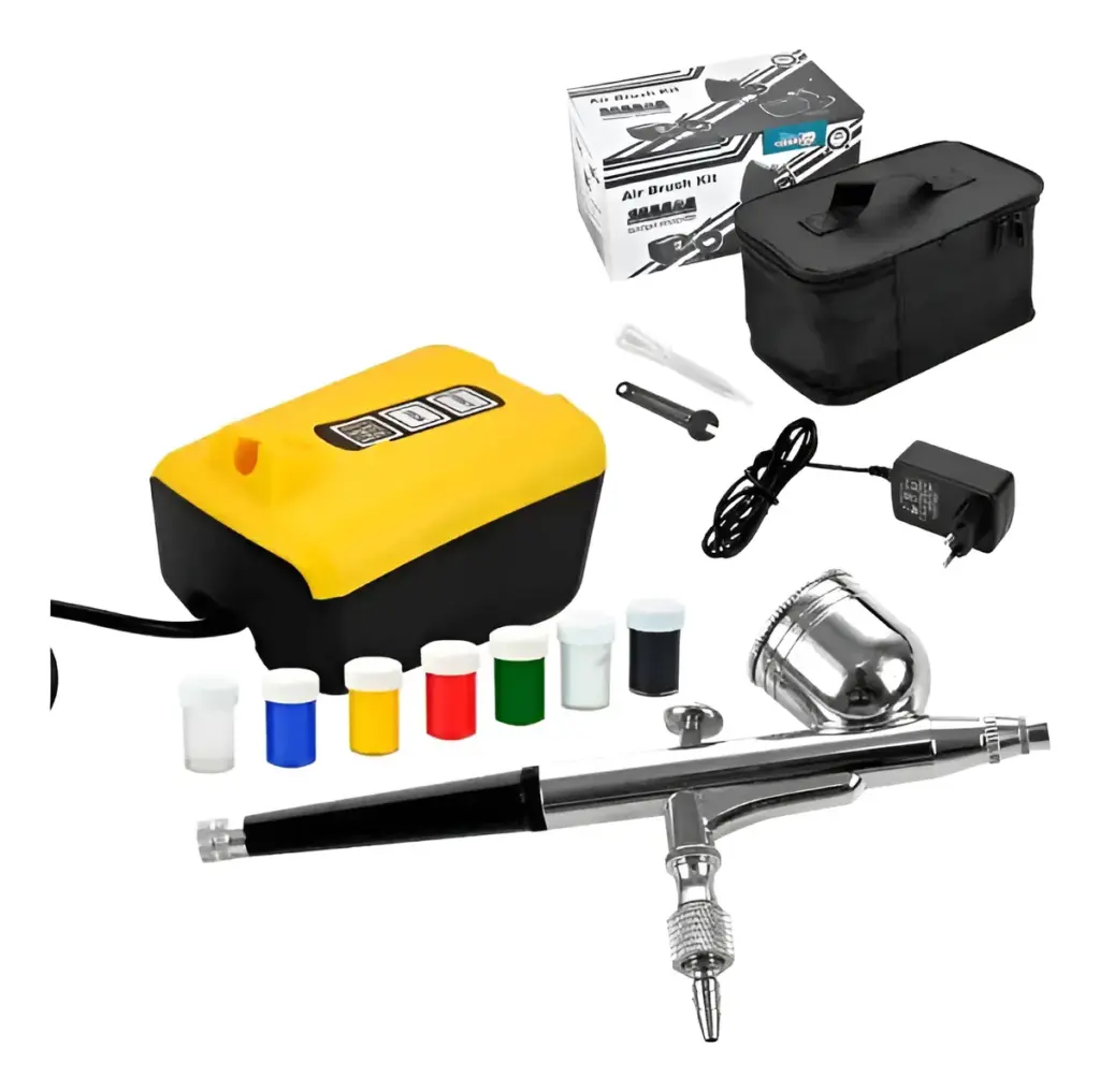 KIT AERÓGRAFO CON MINI COMPRESORA  ENZO 112  – 12W