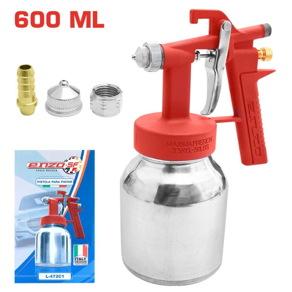 PISTOLA BAJA PRESIÓN 1L 1.2-2MM ROJA ENZO  – L472C1