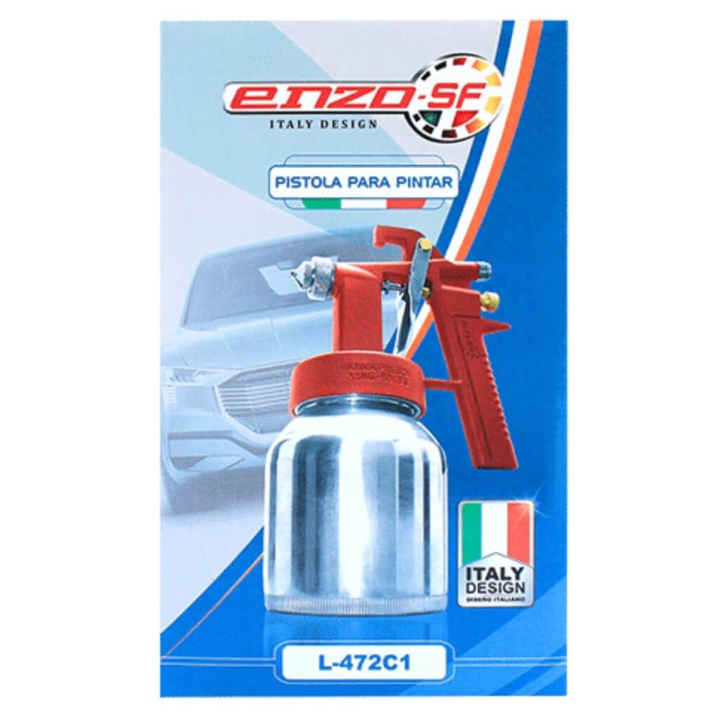PISTOLA BAJA PRESIÓN 1L 1.2-2MM ROJA ENZO  – L472C1