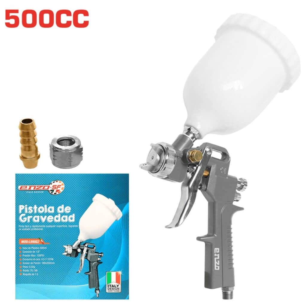PISTOLA DE GRAVEDAD TIPO AERÓGRAFO 1.5MM 500CC  – L990G2