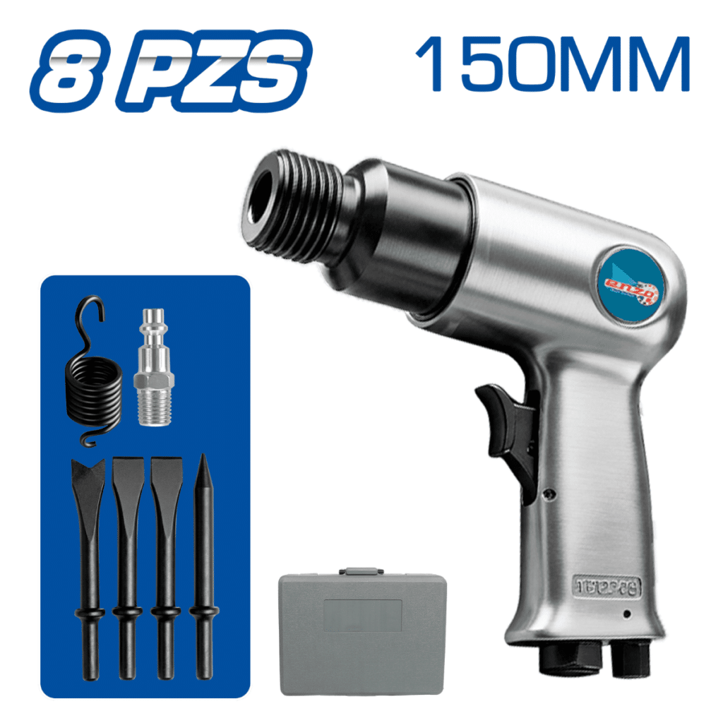 KIT MARTILLO NEUMÁTICO 1/4″ 90PSI 4500RPM – LX-033