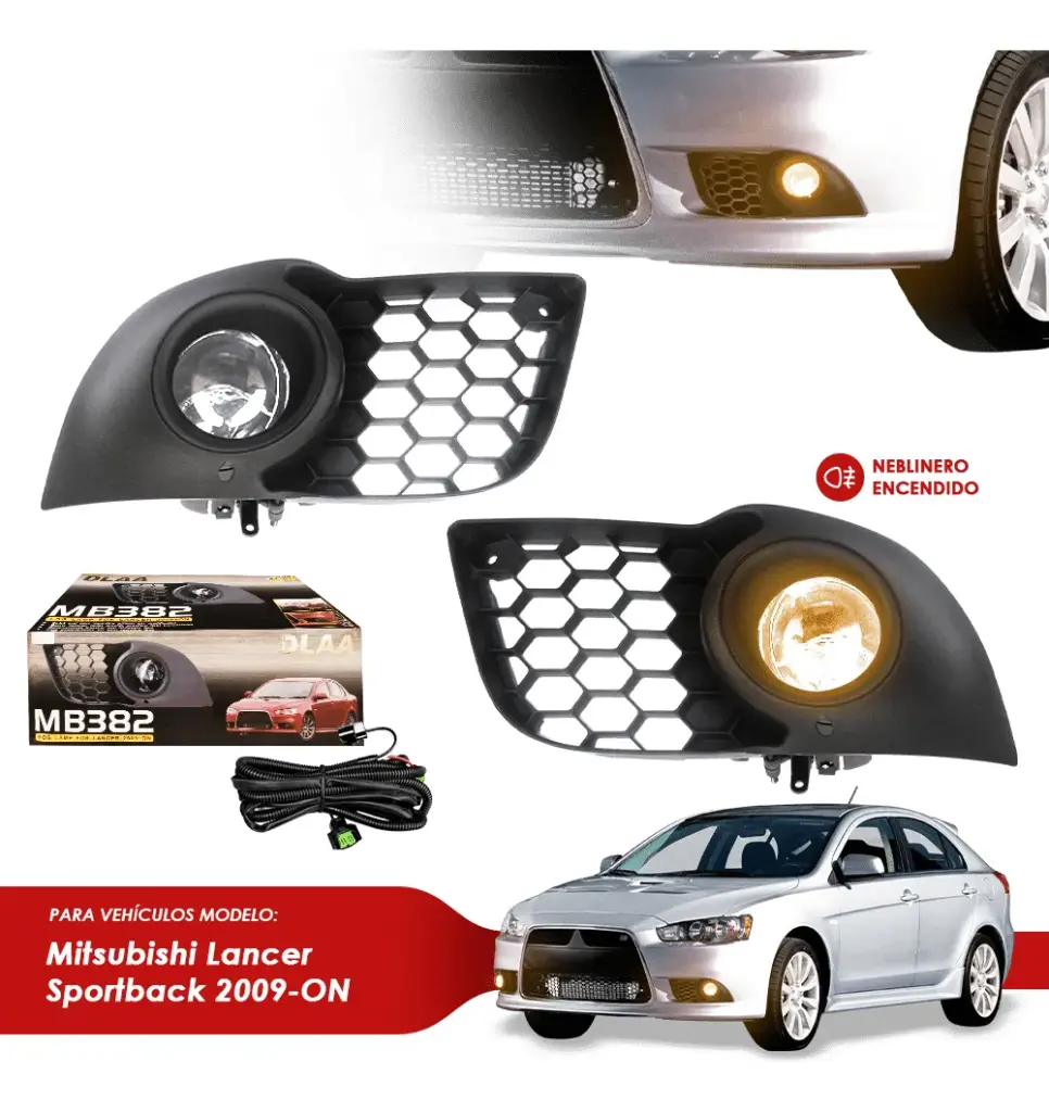 SET DE NEBLINEROS PARA MITSUBISHI LANCER SPORTBLACK 2009-ON PAR -MB382