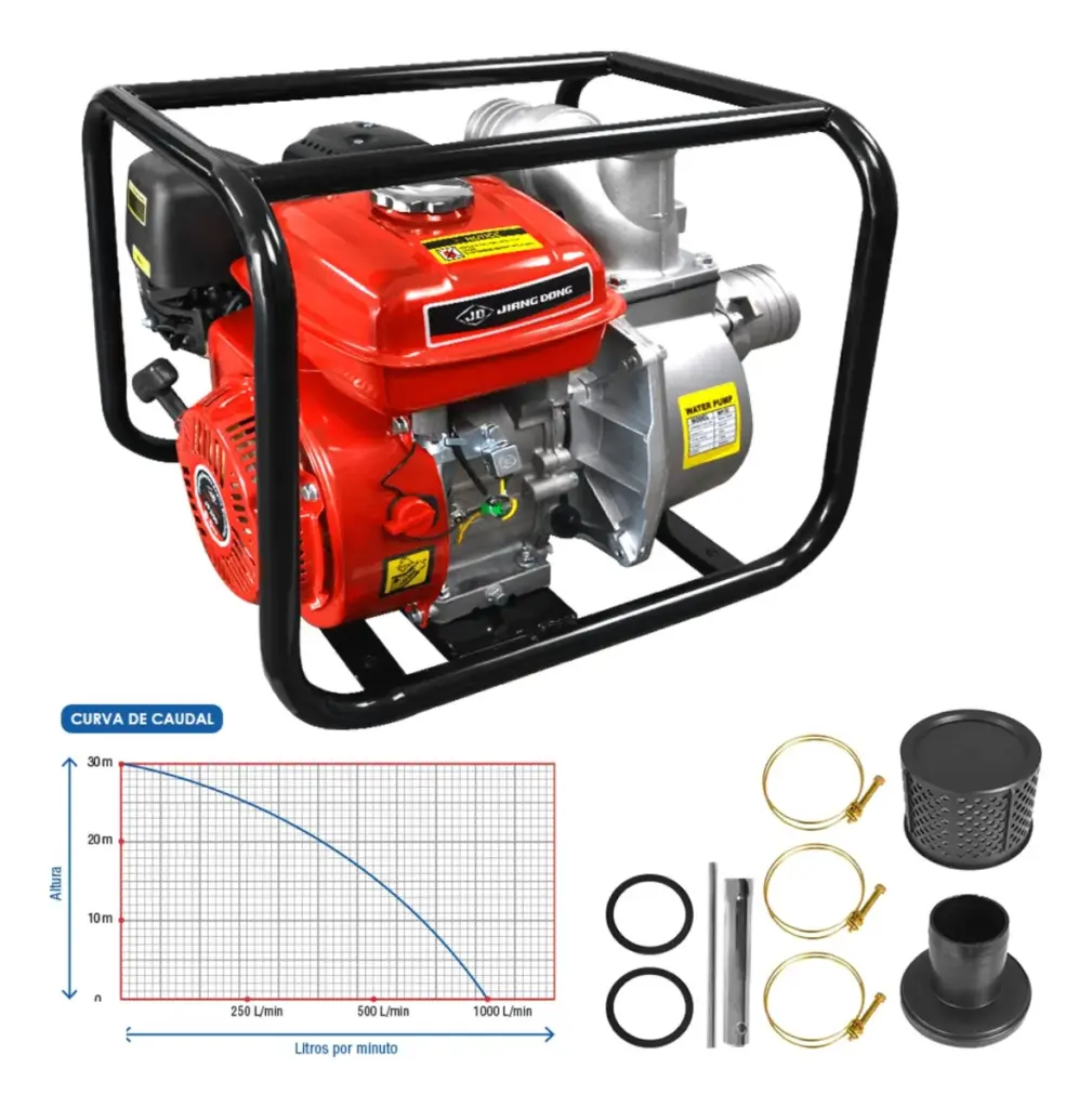 MOTOBOMBA GASOLINERA 3″ 6.5HP 4.8KW 60M³/H 4TIEMPOS – WP30