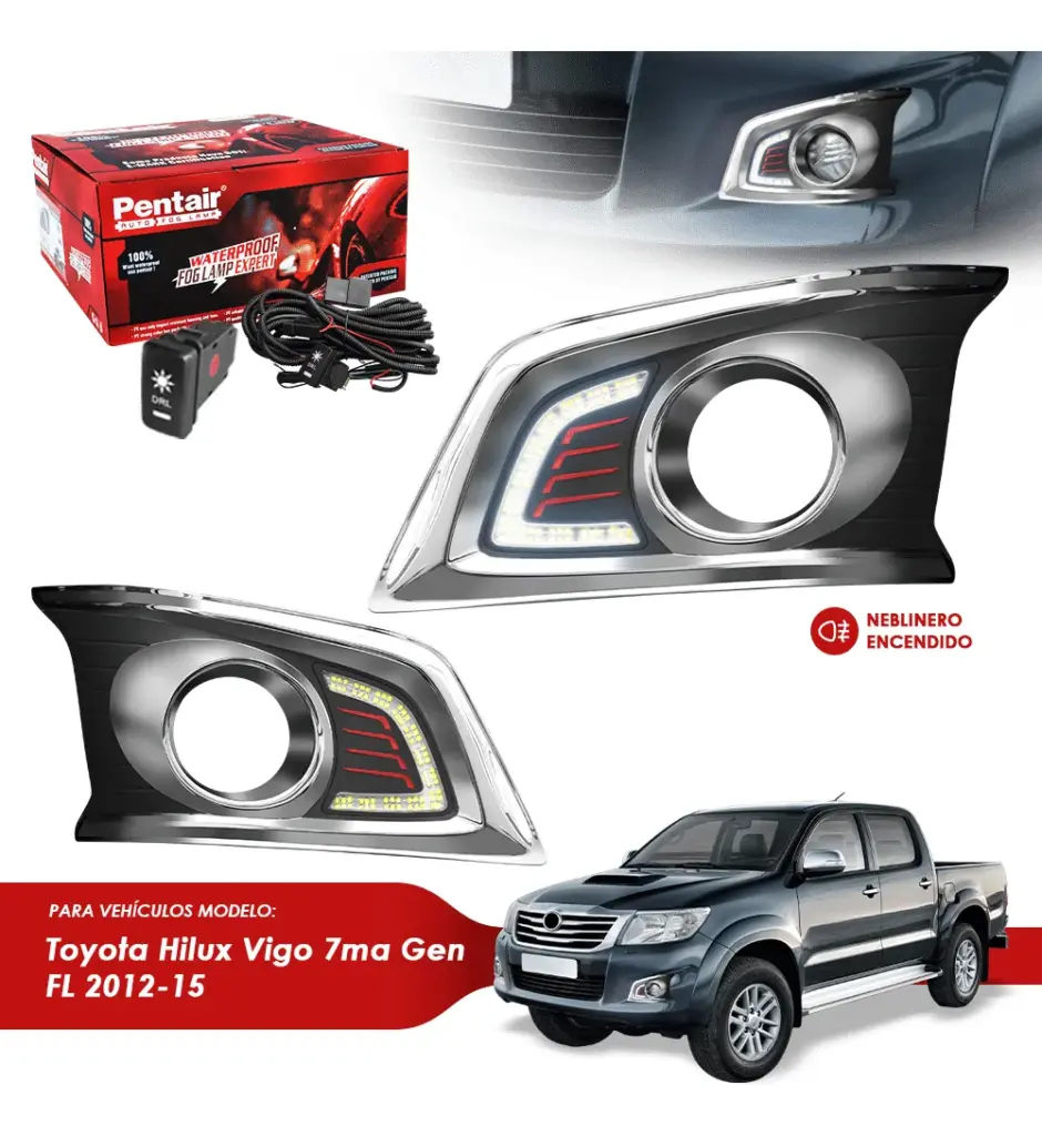 PROTECTOR PARA NEBLINERO CON LED PARA TOYOTA HILUX VIGO 7MA GENERACIÓN FL 2012-15  -PTY-378