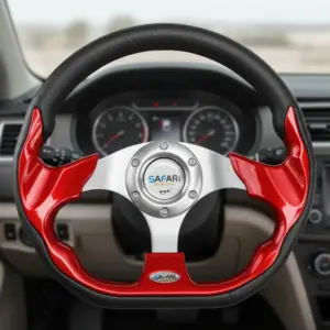 TIMON DEPORTIVO STYLE PVC 320MM NEGRO/ROJO  - RSW-4156F RD