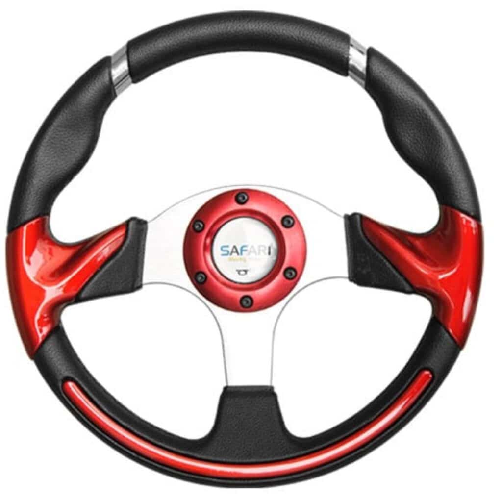 TIMON DEPORTIVO STRIP PVC 320MM NEGRO/ROJO  – RSW-4113 RD