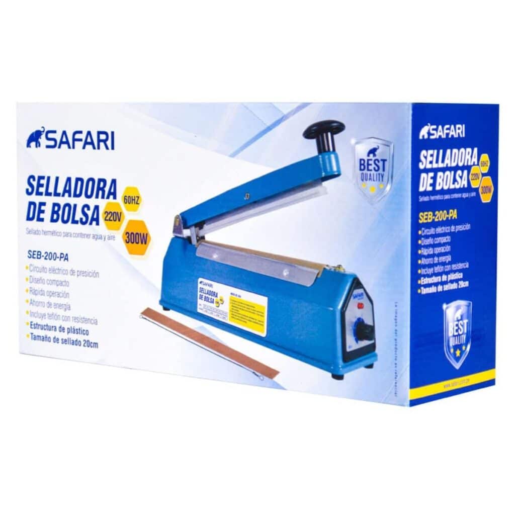 SELLADORA DE BOLSA 20CM 300W BASE PLASTICO  – SEB-200-PA