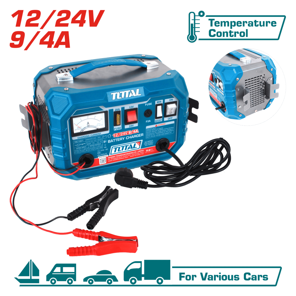 CARGADOR DE BATERIA 220V 12/24V 9/4A 28-180A  -TBC1601