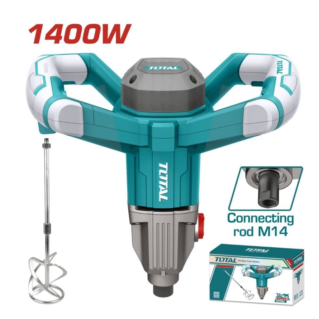 MEZCLADORA DE CEMENTO Y PINTURA1400W M14 CON LED  INDUSTRIAL TOTAL – TD614006