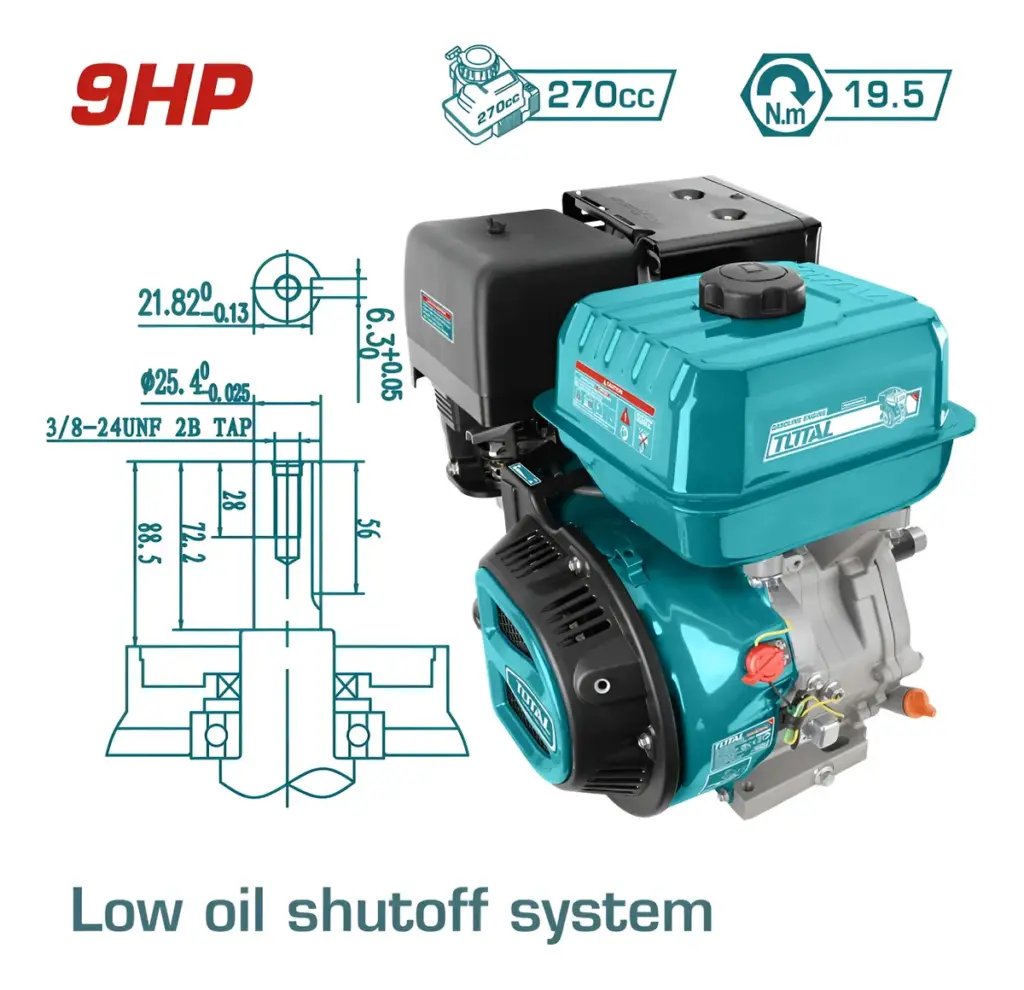 MOTOR GASOLINERO 9HP 4TIEMPOS  17,5NM OHV – TGEN1771