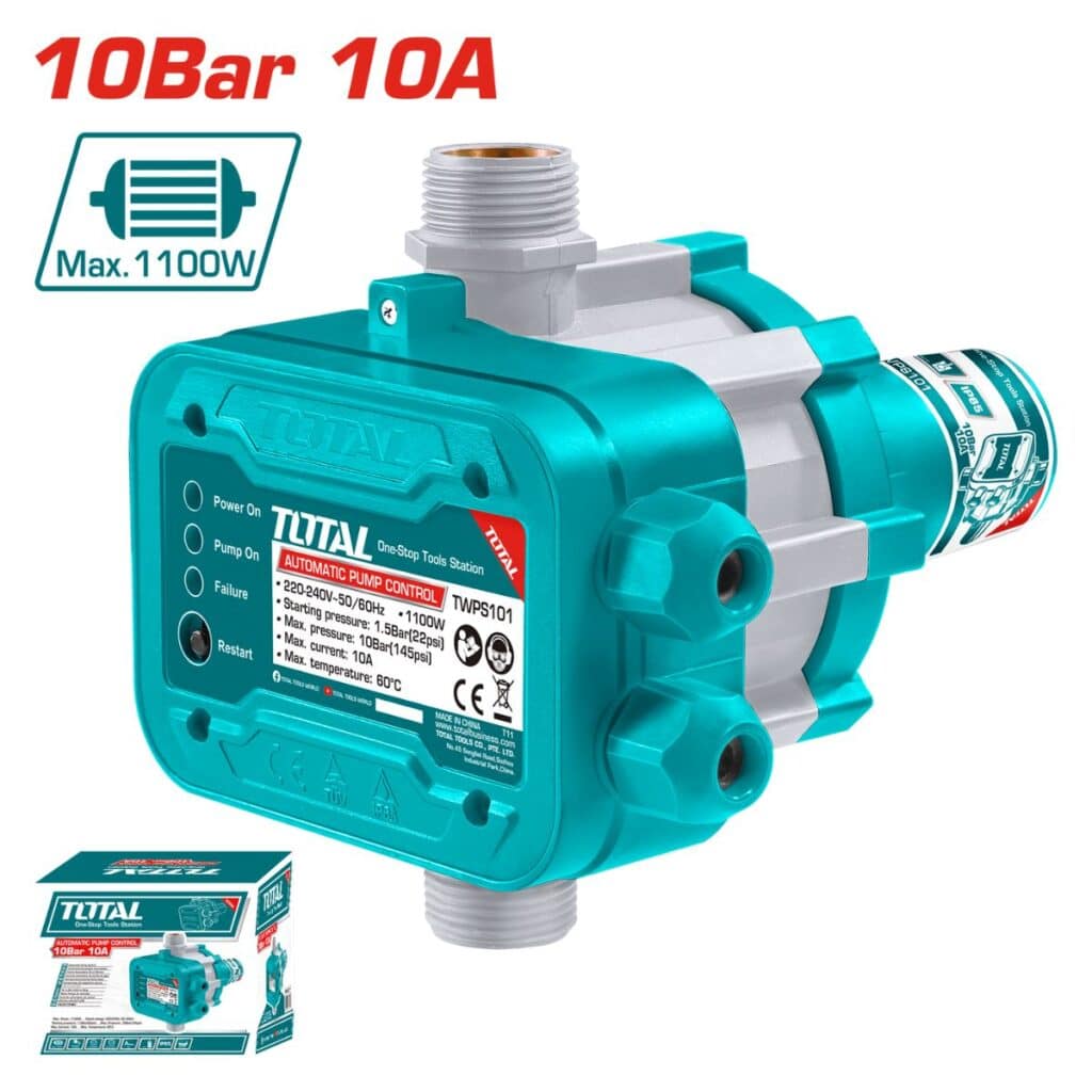 SWITCH DE BOMBA DE AGUA AUTOMÁTICO 1.5-10BAR 10A IP65 1″ A – TWPS101