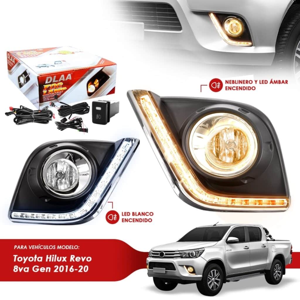 NEBLINERO SET COMPLETO LET 2FUNC. TOYOTA HILUX REVO 8VA GENERACIÓN 2016 AL 2020 – TY827LED