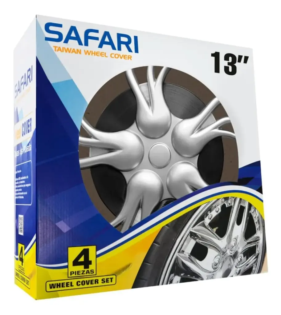 TAPAS DE RUEDA 13 PULGADAS  NEGRO/SILVER – V065-SB-13