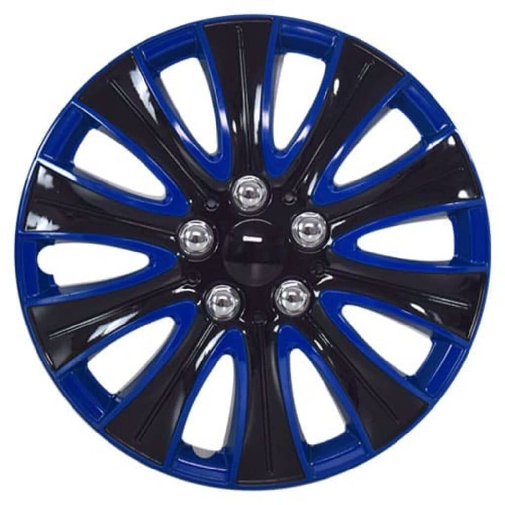 TAPAS DE AROS 13″  NEGRO/AZUL/CROMADO – V140-BB-13
