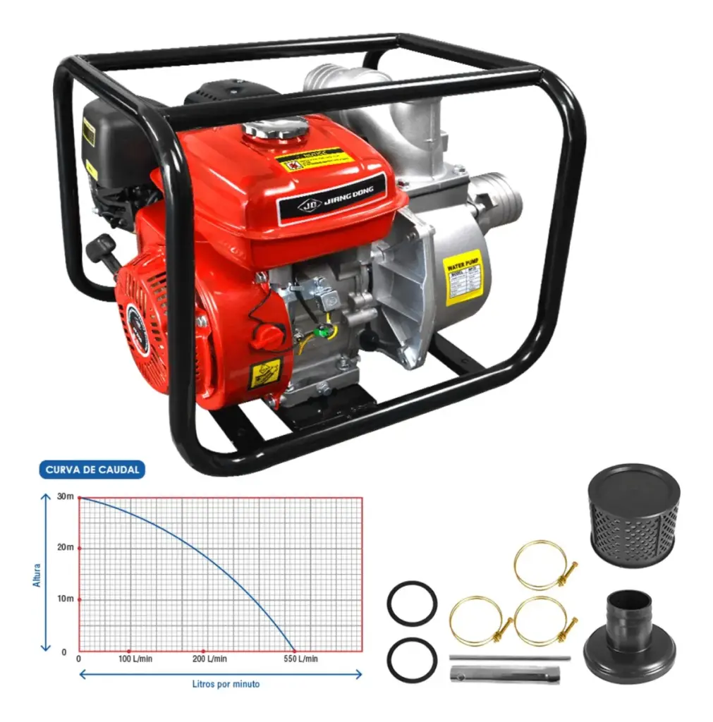 MOTOBOMBA GASOLINERA 2″ 5.5HP 4KW 30M³/H 4TIEMPOS   – WP20