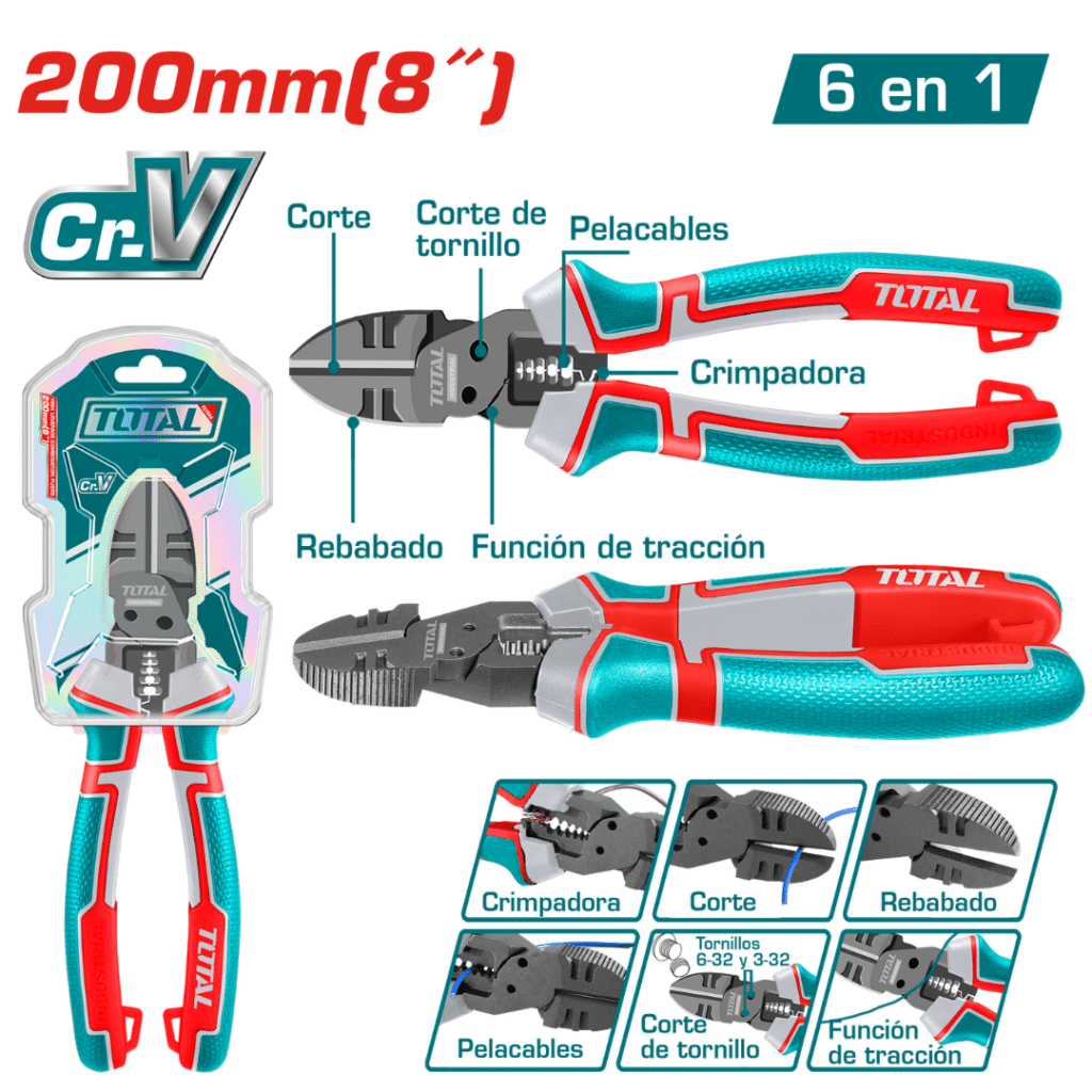 ALICATE DE CORTE 200MM (6 EN 1) TOTAL – THTMF386