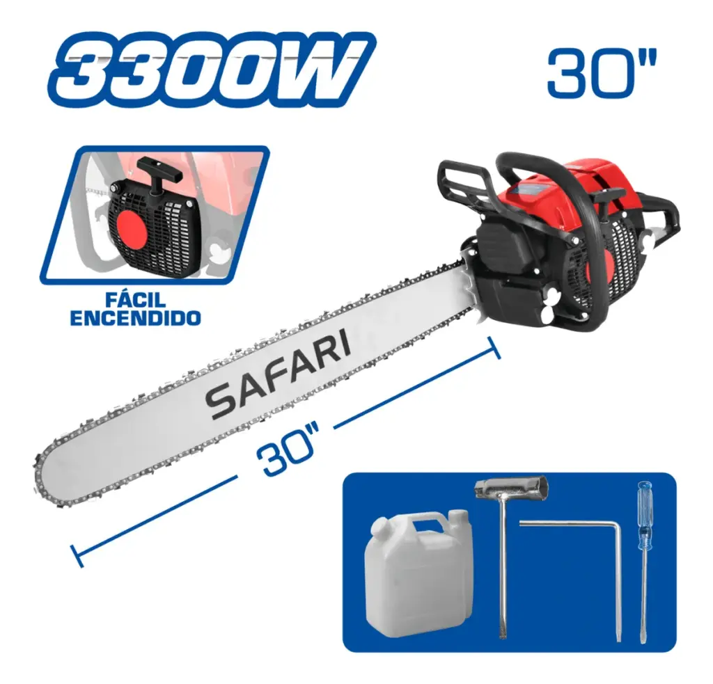 MOTOSIERRA GASOLINERA 30″ 3000W (4.4 hp) 72cc 550ml 260ml  MONOCILINDRICA-  BGS-381