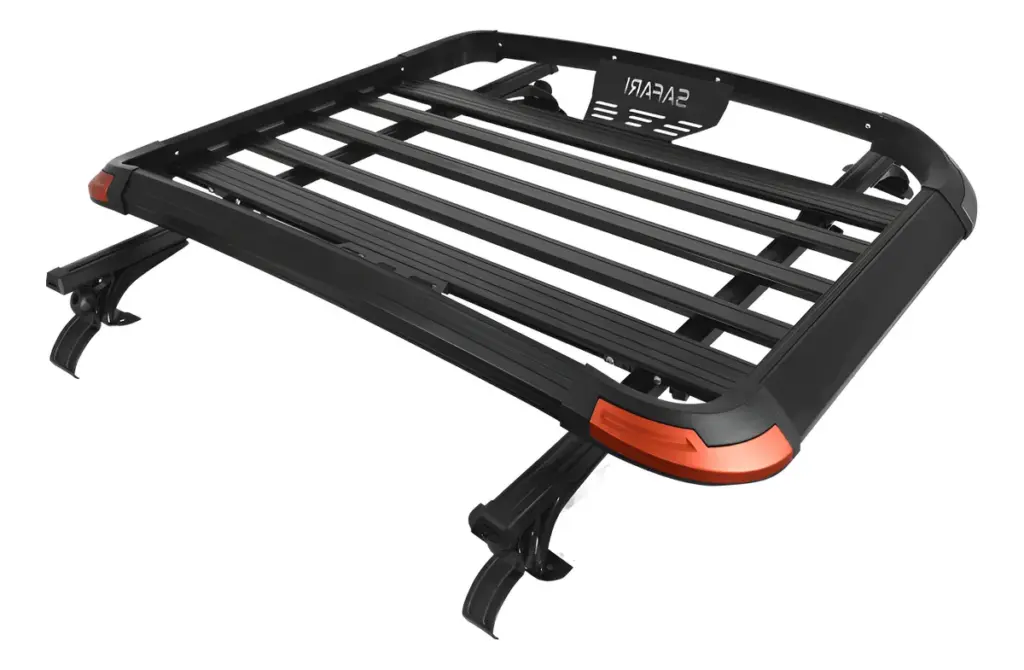 PARRILLA ALUMINIO+ABS NEGRA ESQUINAS ROJAS 4X4 L 140X100CM – A26544BK-L