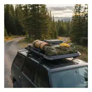 PARRILLA ALUMINIO+ABS NEGRA ESQUINAS ROJAS 4X4 L 140X100CM - A26544BK-L